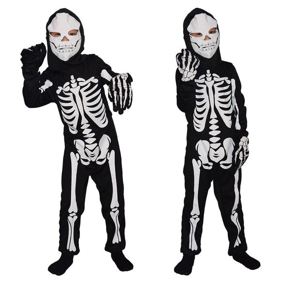 Kids' Skeleton Costume - Skeleton Ghost Role-Playing Outfit for Halloween - Picture 1 of 9